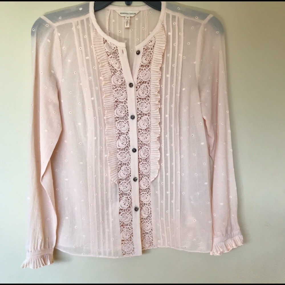 Rebecca Taylor Eyelet Cotton Top Size 0/XS